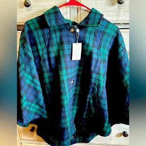 NWT Mud Pie plaid cape